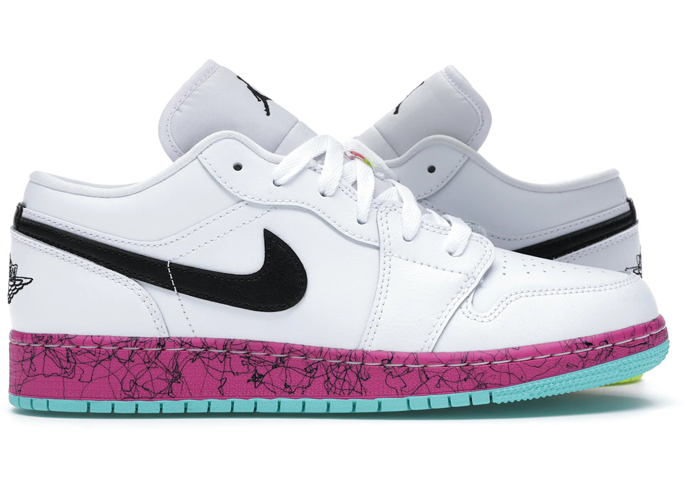 Jordan 1 Low Multi-Color Midsoles White (GS)