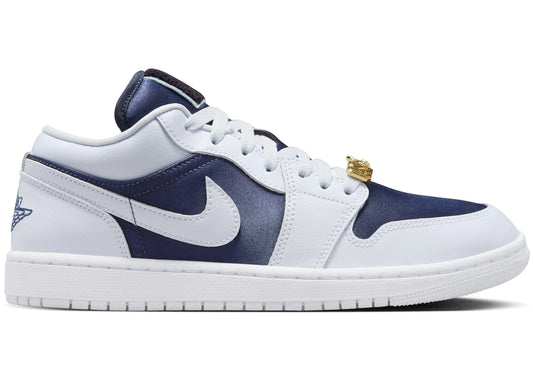 Jordan 1 Low SE Football Grey White Gym Red Midnight Navy (Women's)